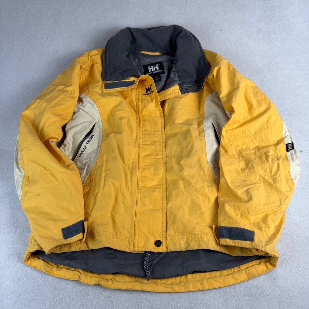 Helly Hansen Helly Tech Mens Yellow Sailing Ski Jacket Size Small Waterproof